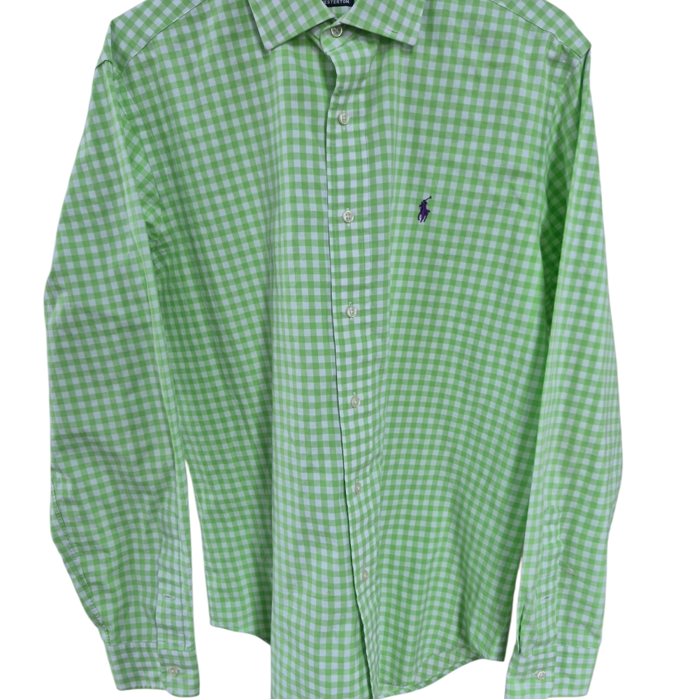 Ralph Lauren Men's Green Westerton Plaid Shirt Large